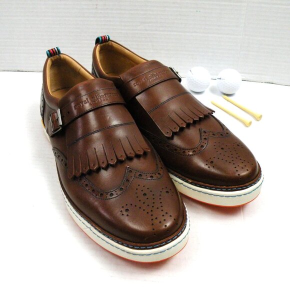 Worn Once! Royal Albartross Brown Kiltie Buckle WIngtip GOLF SHOES 12